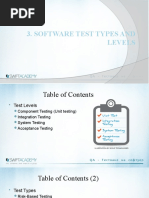 Software Test Types and Levels