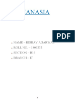 Euthanasia: Name - Rishav Agarwal ROLL NO. - 1806232 Section - B16 Branch - It