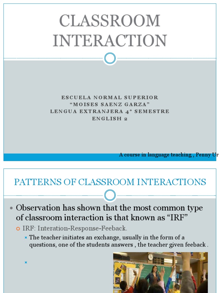 Classroom Interaction Patterns | PDF | Second Language Acquisition ...