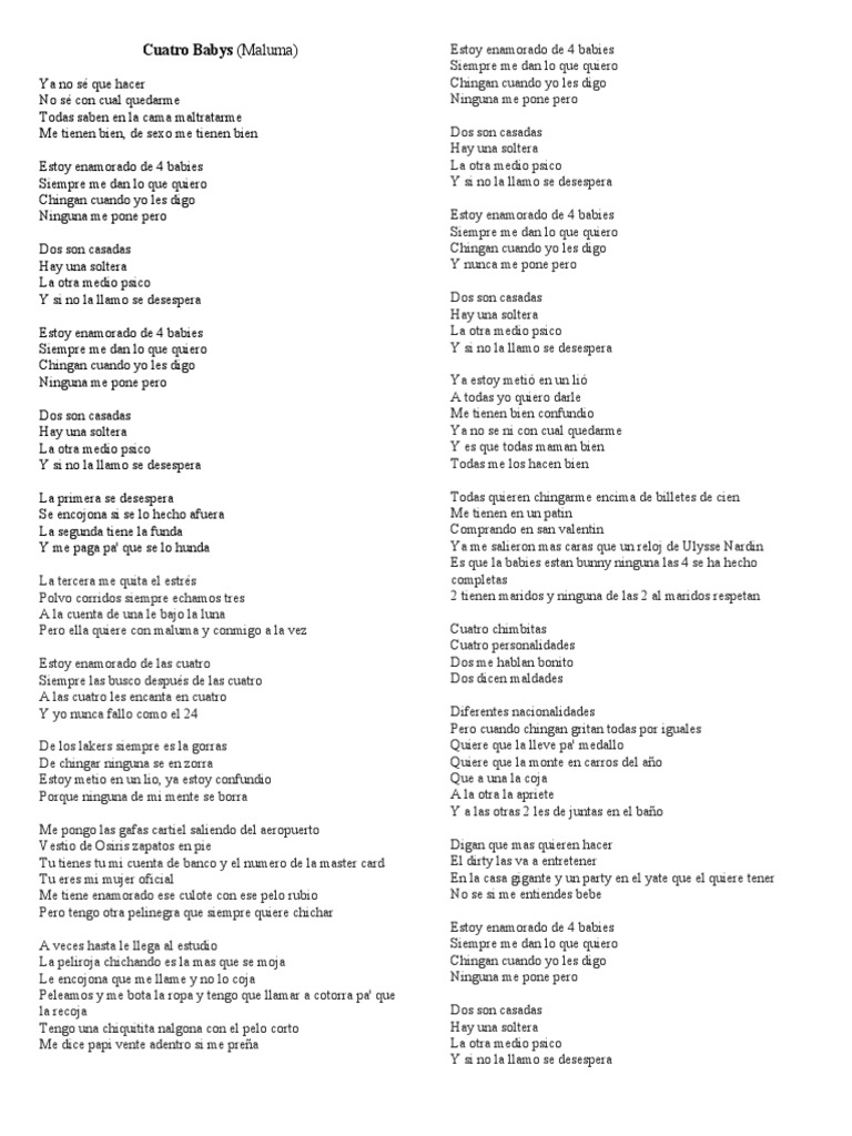 Letra Canciones Reggaeton | PDF | Musica en español | Entretenimiento ...