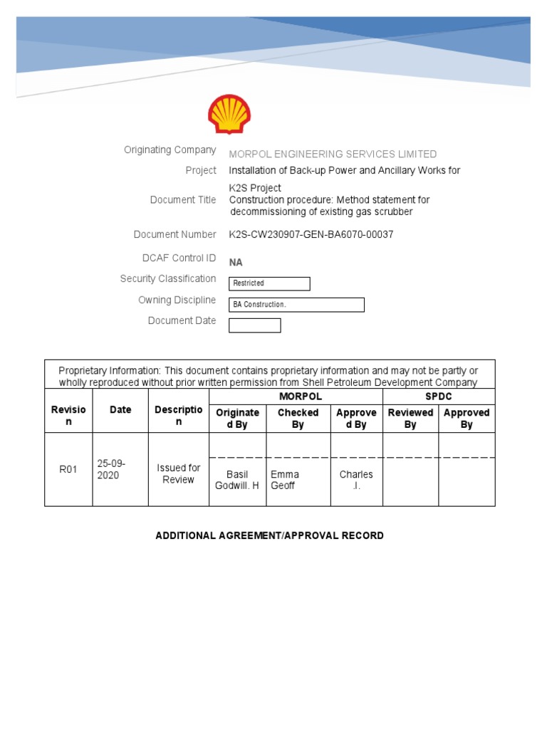 Gas Scrubber Decommissioning Method | PDF | Personal Protective ...