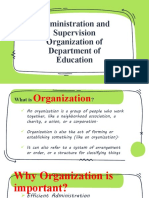 Administration and Supervision Organization of Department of Education Report