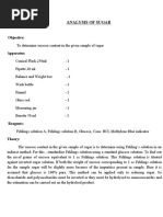 Analysis of Sugar: Objective