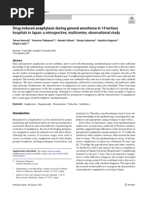 Drug Induced Anaphylaxis During General Anesthesia in 14 Tertiary Hospitals in Japan: A Retrospective, Multicenter, Observational Study