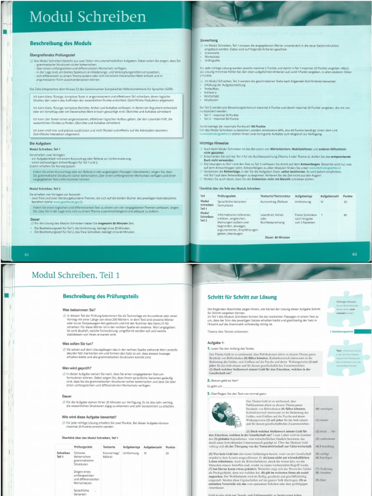 Mit Erfolg Zum Goethe Zertifikat C2 GDS Schreiben Sprechen PDF | PDF