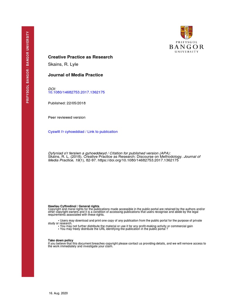 Creative Practice As Research: Skains, R. Lyle | PDF | Creativity ...