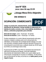 Pase laboral comerciante alimentos Huancayo