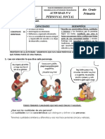 Ficha de Personal Social Nro. 4 Cuarto de Primaria