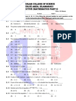 Punjab College of Science (Blue Area, Islamabad) Objective (Mathematics Part-I)