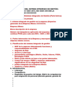 Planificación Del Sistema Integrado de Gestión