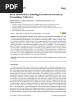 Energies: Solar Photovoltaic Tracking Systems For Electricity Generation: A Review