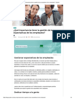 ¿Qué Importancia Tiene La Gestión de Las Expectativas de Los Empleados - Psyalive PDF