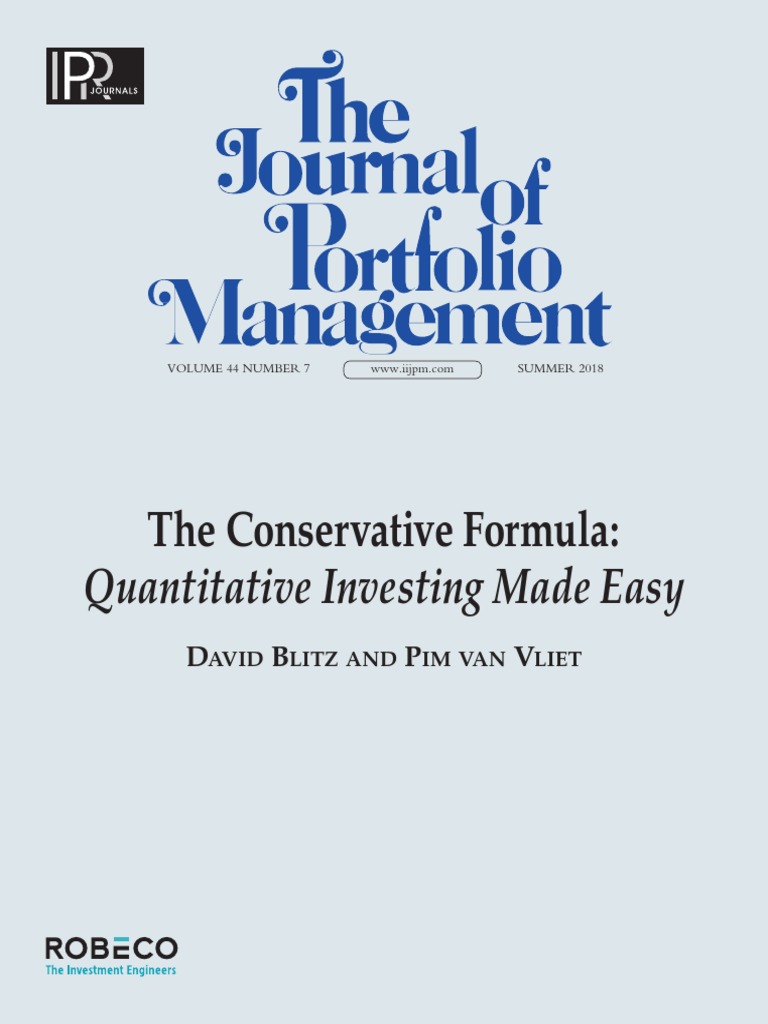 Conservative Formula: Easy Quantitative Investing | PDF | Sharpe Ratio ...
