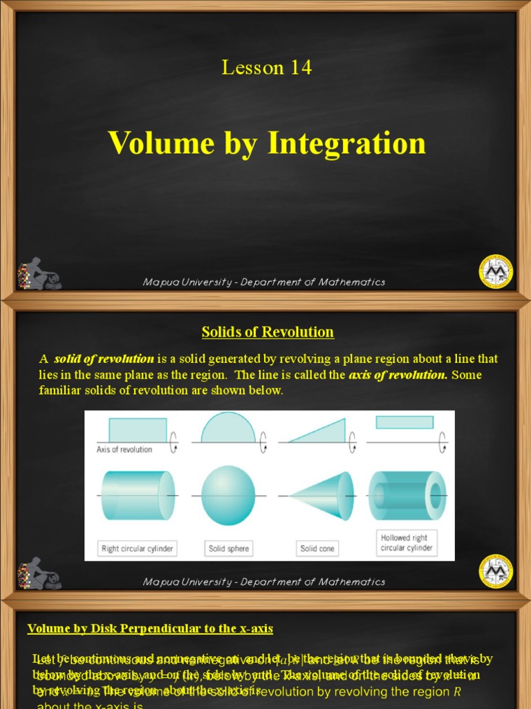 Lesson 14 Volume | PDF | Volume | Cartesian Coordinate System