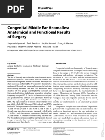Congenital Middle Ear Anomalies: Anatomical and Functional Results of Surgery