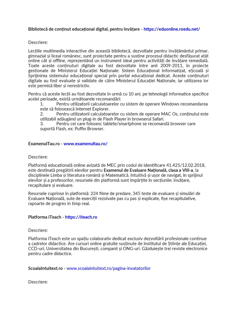 Platforme Educationale | PDF