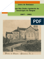 Livro de Batismo Igreja São Pedro Apóstolo Do Município de Gaspar 1867 - 1882