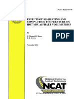 Effects of Re-Heating and Compaction Temperature On Hot Mix Asphalt Volumetrics