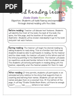 Shared Reading Lesson and Reflection