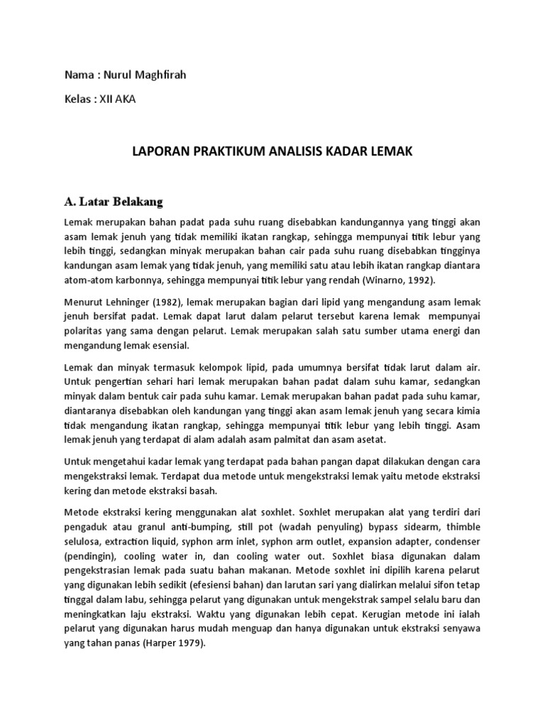 ANALISIS KADAR LEMAK | PDF