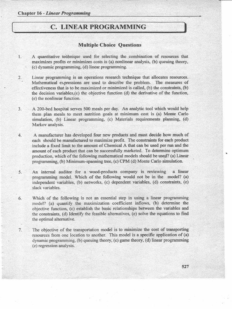 CH 16C - Linear Programming | PDF