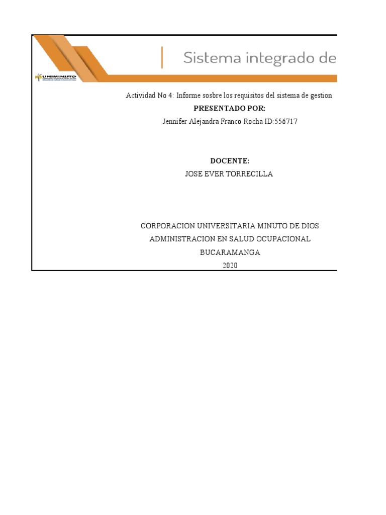 Actividad 4 Sistema Intregado de La Gestion | PDF | Gestión de la ...