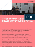 Types of Uninterrupted Power Supply (Ups) System