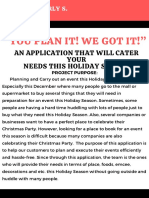 "You Plan It! We Got It!": An Application That Will Cater Your Needs This Holiday Season