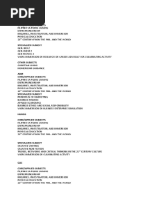 GRADE 12 Subjects