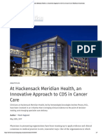 At Hackensack Meridian Health, An Innovative Approach To CDS in Cancer Care - Healthcare Innovation
