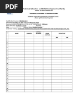 Technical Education and Skills Development Authority: Trainees'/Learners' Attendance Sheet