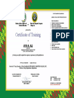 Certificate of Training: Aya H. Ali