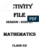 Maths - Mathematics Activity PDF