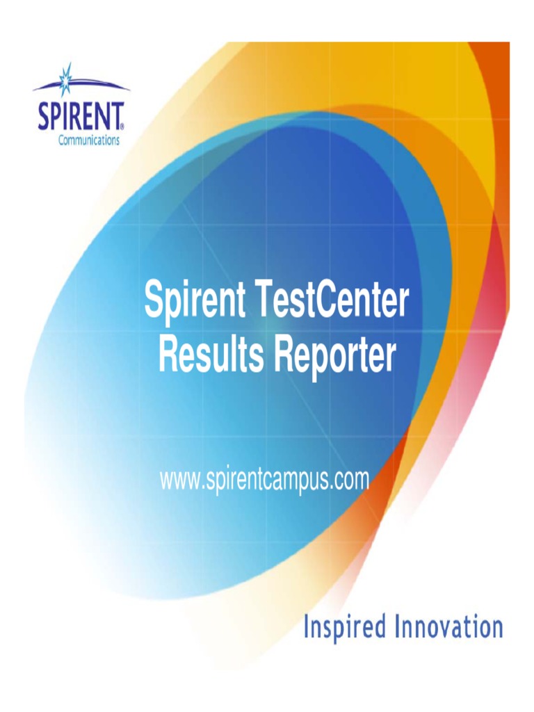 Spirent TestCenter Results Reporter V3 PDF Chart System Software