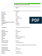 Account Information: Online Trading Account Application Form