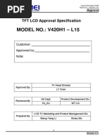 MODEL NO.: V420H1 - L15: TFT LCD Approval Specification