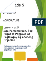 ARALIN 4 at 5 Mga Pamamaraan Pag Iingat Sa Paggawa at Paglalagay NG Abonong Organiko