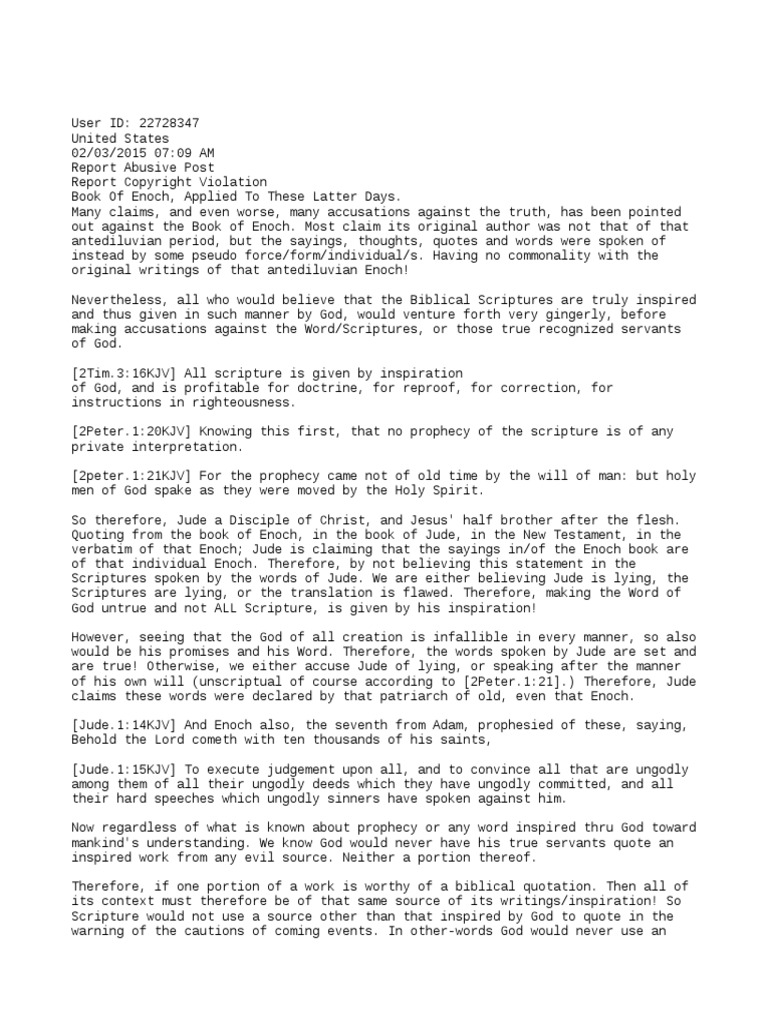 Enoch Jesus Jude Excerpts 121920 PDF Apocrypha Biblical Canon