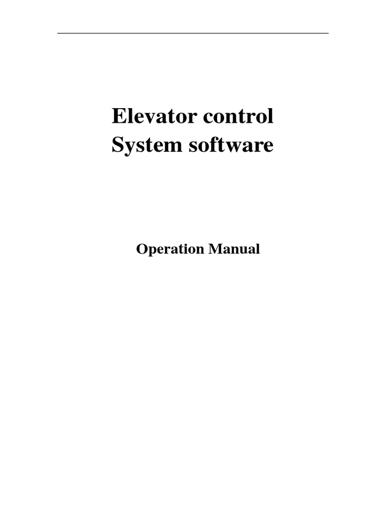 Elevator Control System Software Manual | PDF | Button (Computing ...