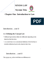Business Law By: Seyoum Teka Chapter One: Introduction To Law