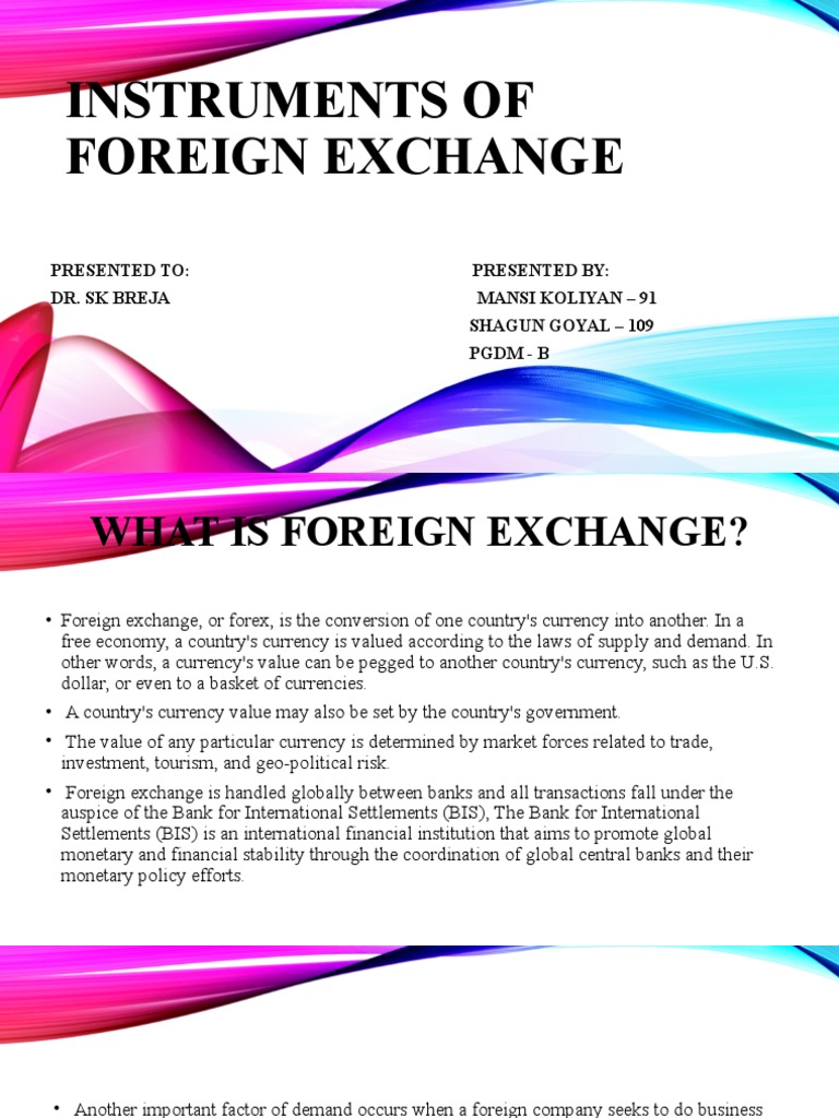 Instruments Of Foreign Exchange Pdf Swap Finance Foreign