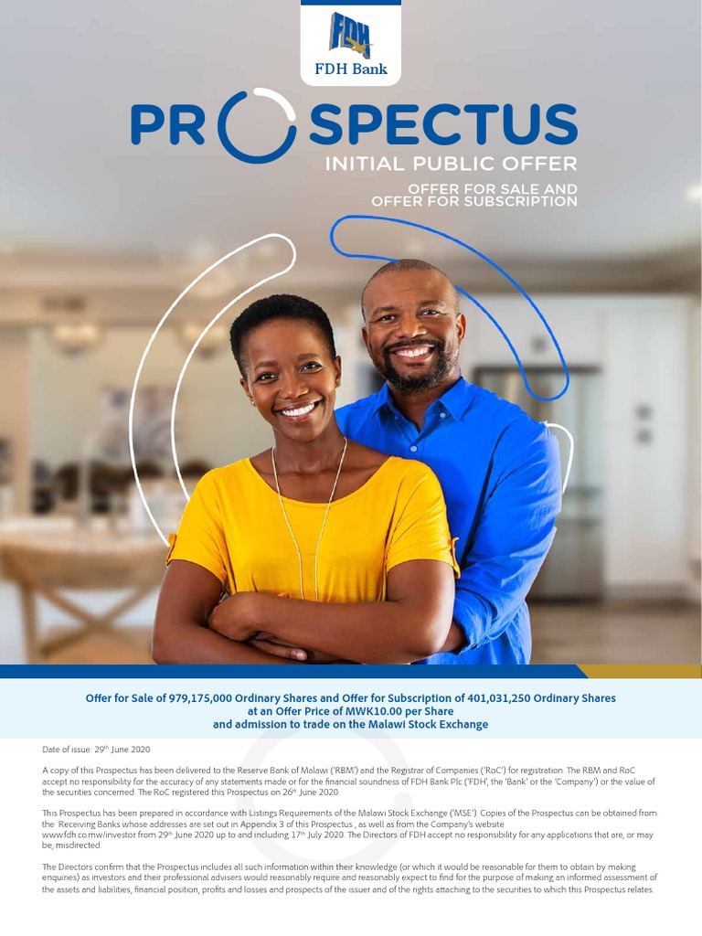 FDH Bank Prospectus Digital PDF | PDF | Initial Public Offering | Banks