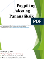 Ang Pagpili NG Paksa NG Pananaliksik (Autosaved)