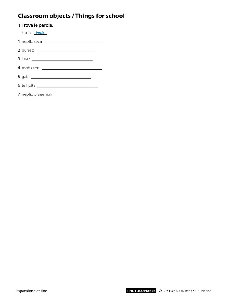 02 Classroom Objects PDF | PDF