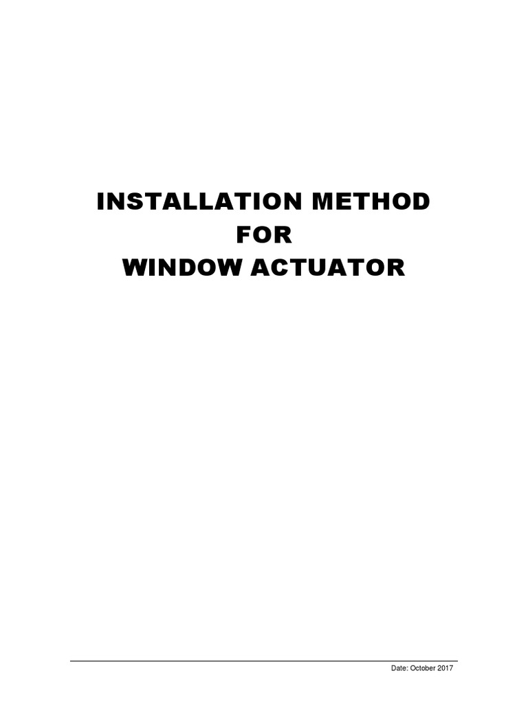 NEW TEMPLATEMethod Statement Window Actuator PDF Electrical