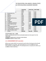Federal College of Education, Eha-Amufu, Enugu State Fees Schedule For 2015/2016 Academic Session