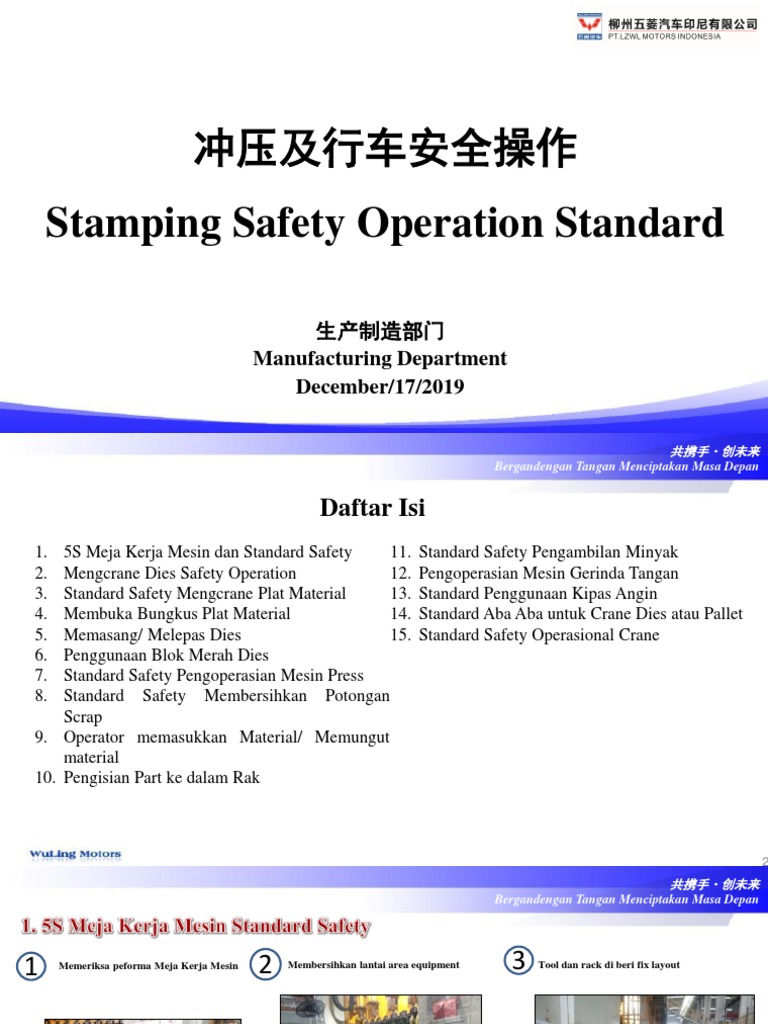 Standar Operasi Keamanan Stamping | PDF