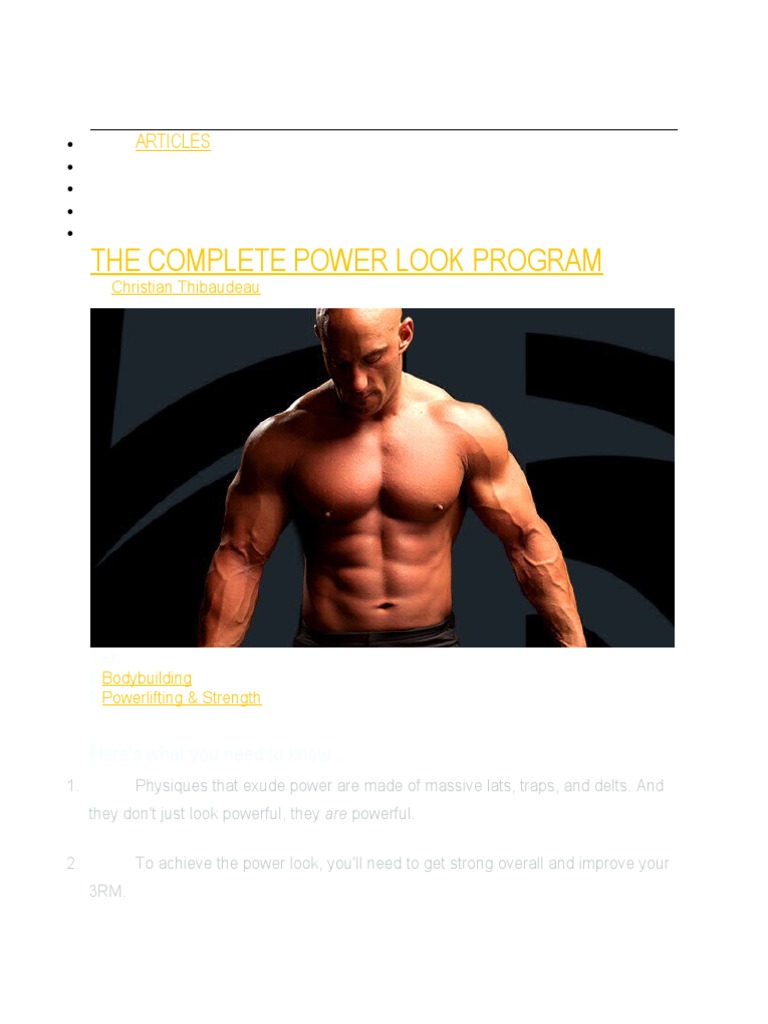 The Complete Power Look Program Forums Blogs Videos Biotest Store