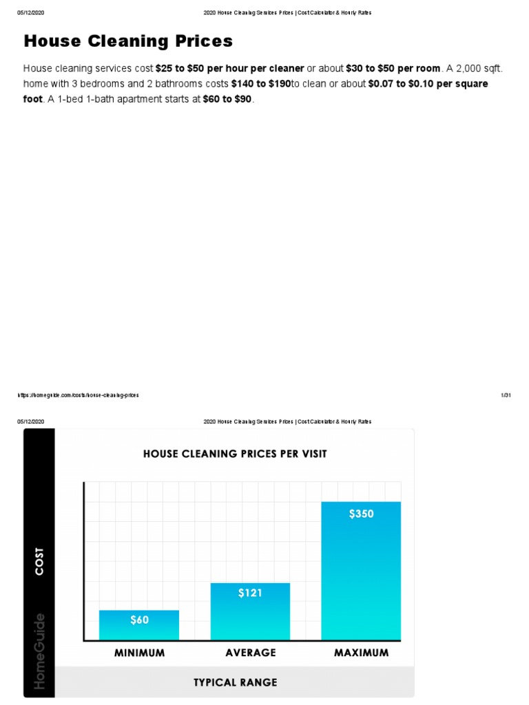 An InDepth Guide to House Cleaning Service Prices Hourly Rates, Cost