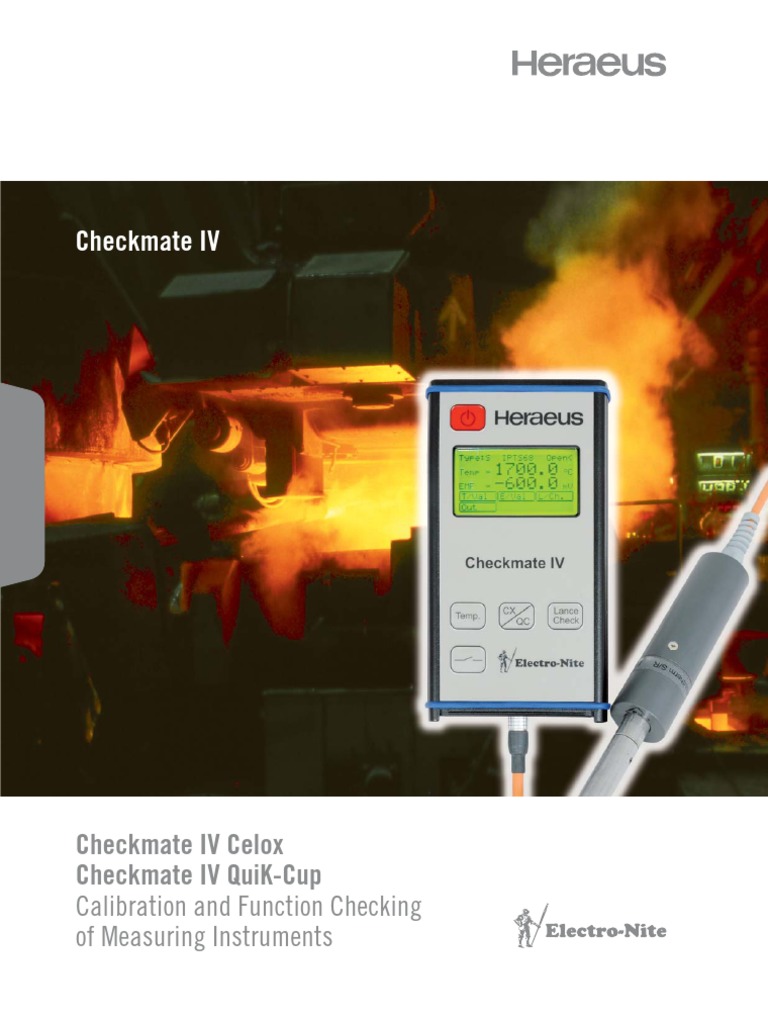 Checkmate Iv Celox Checkmate Iv Quik-Cup | PDF | Calibration | Thermocouple